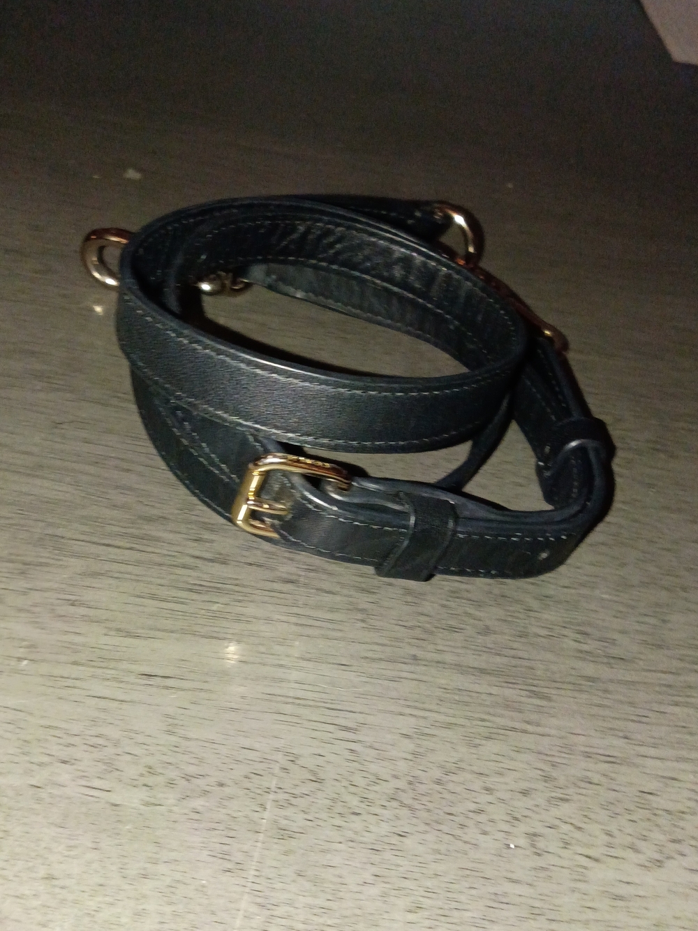 Coach Replacement Adjustable Black Leather Crossbody Strap with Gold Hardware